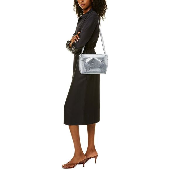 Acne Studios Musubi Leather Shoulder Bag, Silver - Picture 4 of 4